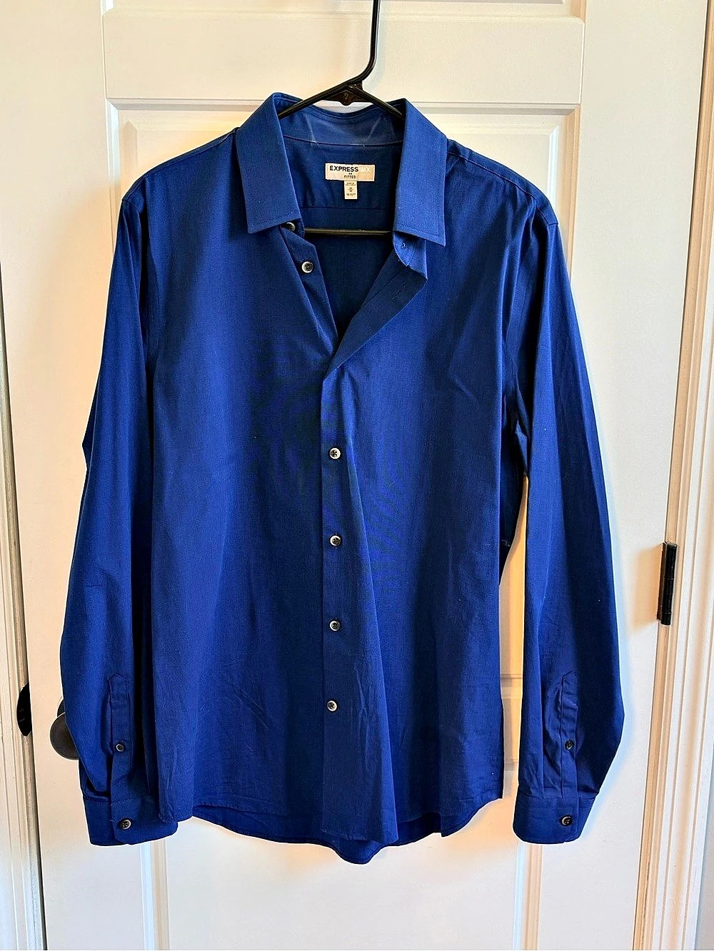 Express 1MX Fitted Dress Shirt Blue Size Medium